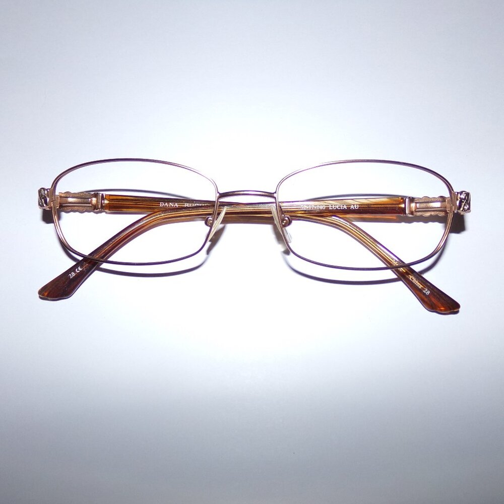LUCIA Eyeglass Frames DANA BUCHMAN Auburn Gold 50 & 52 NWOT
